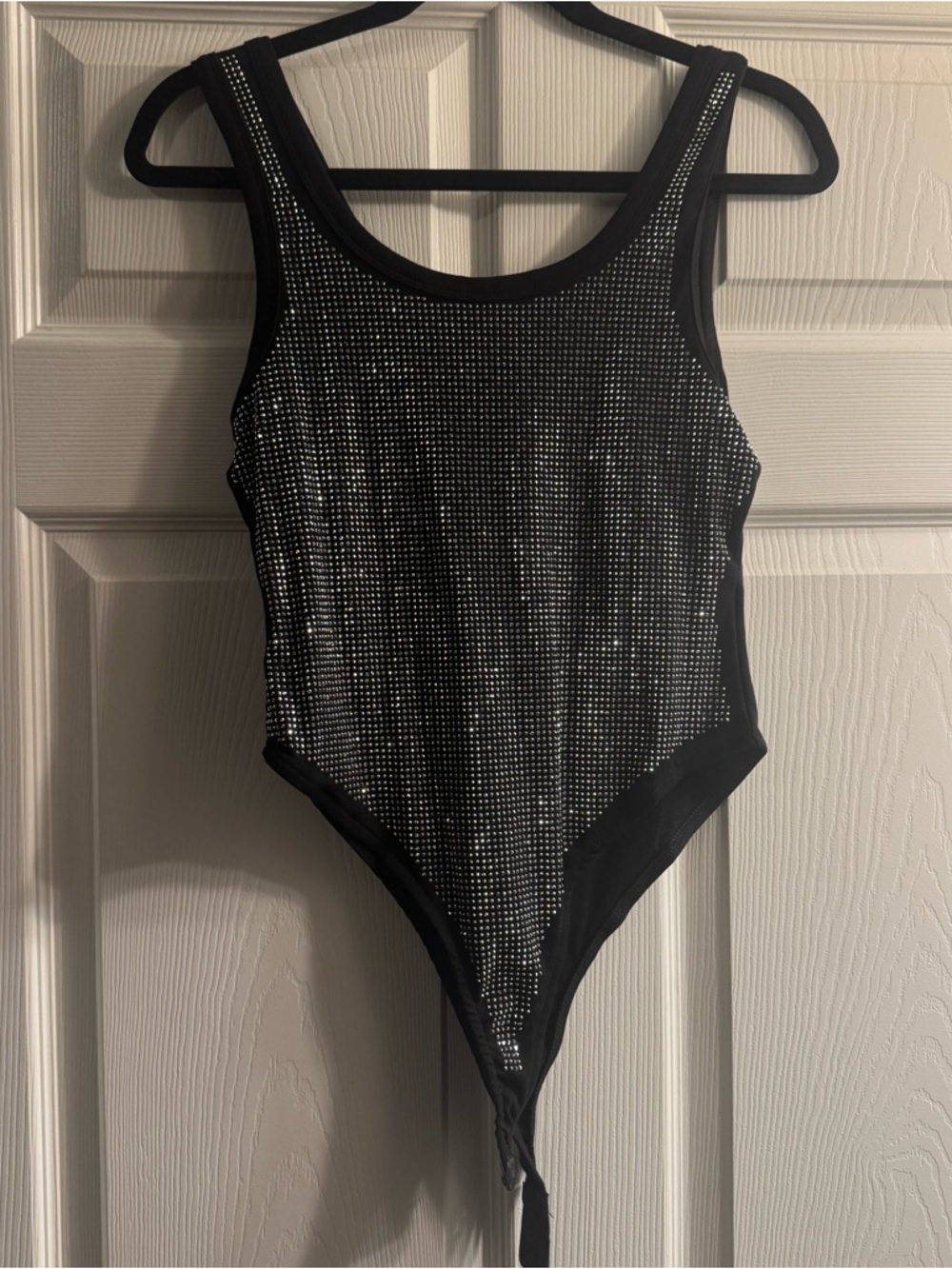 Black Sparkle Rhinestone One-Piece Bodysuit